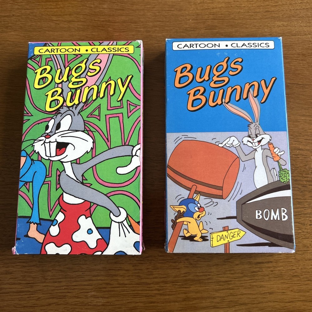 Lot of 2 Vintage Bugs Bunny Cartoon Classics VHS Tapes (1991) - Alpha Video