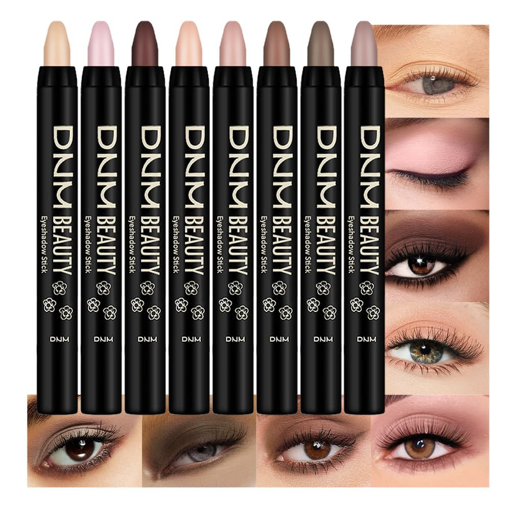 8Pcs Cream Eye Shadow Sticks Set, Matte Eyeliner Pencil Eyeshadow Palette Makeup