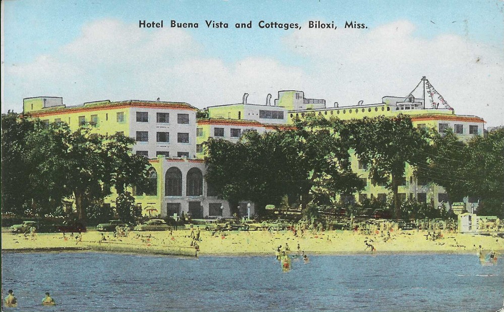 Biloxi Mississippi MS ~ Hotel Buena Vista and Cottages ~ Posted Postcard
