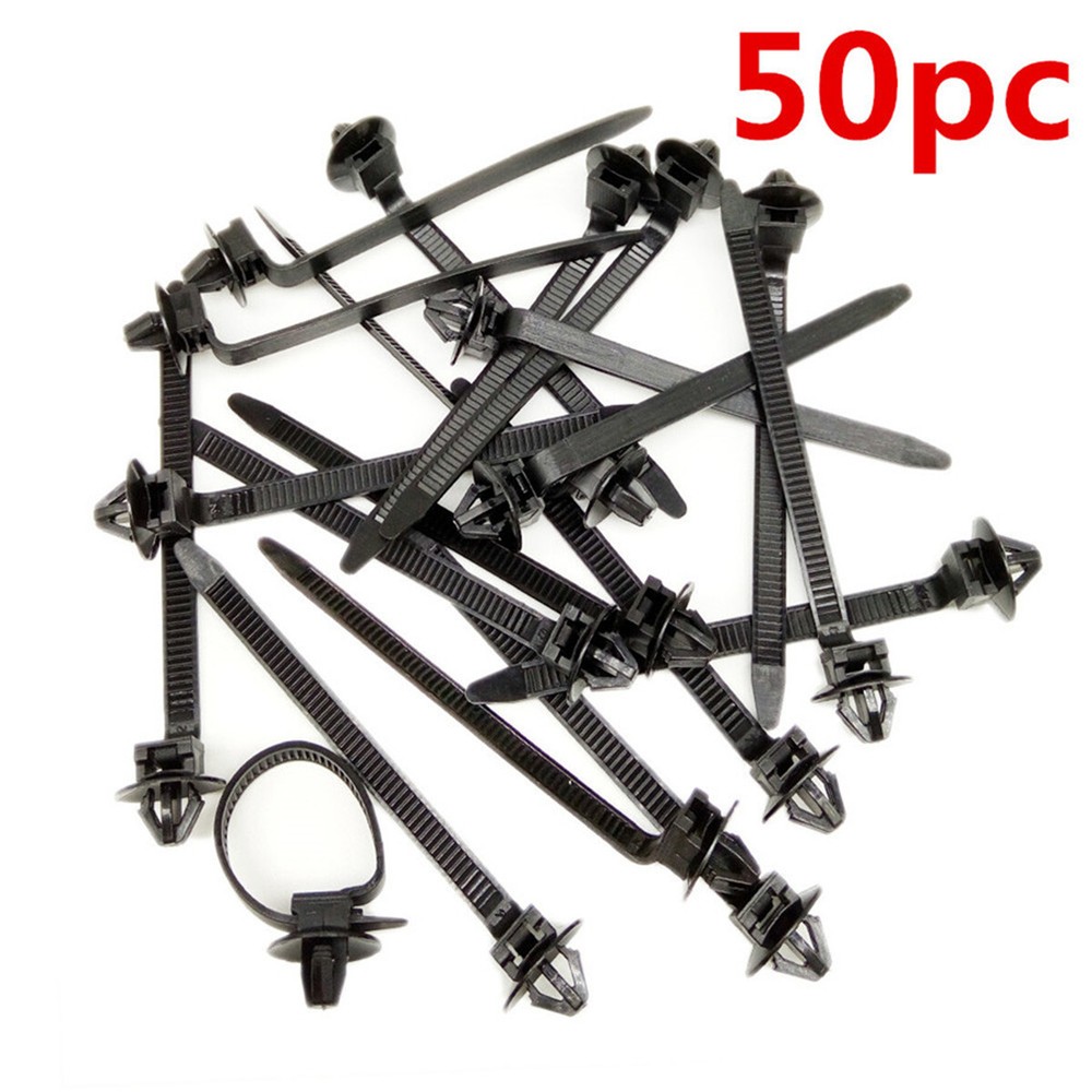 50PCS Black Nylon Car Wire Retainer Clips for Auto Cable Management