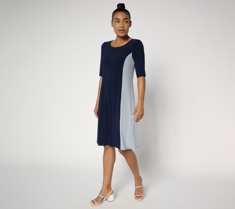 Women Control Women's Petite Dress 1XP La Roma Jersey Color Multi-colored