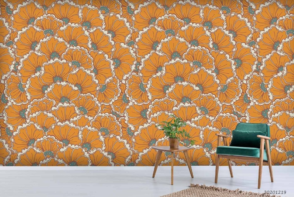 3D Flowers Flora Pattern Wall Murals Wallpaper Murals Wall Sticker