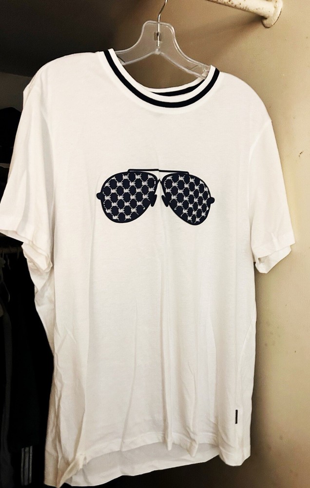 Michael Kors Men’s White Holiday Aviator T-Shirt Short Sleeve Size XL