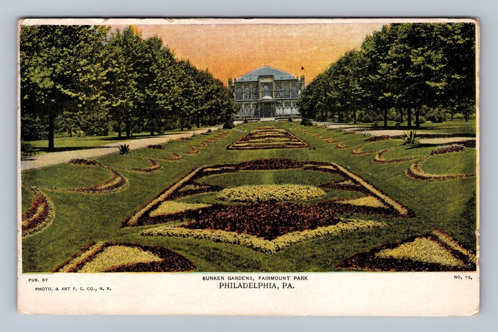 Philadelphia PA-Pennsylvania Sunken Gardens Fairmount Park Vintage Postcard