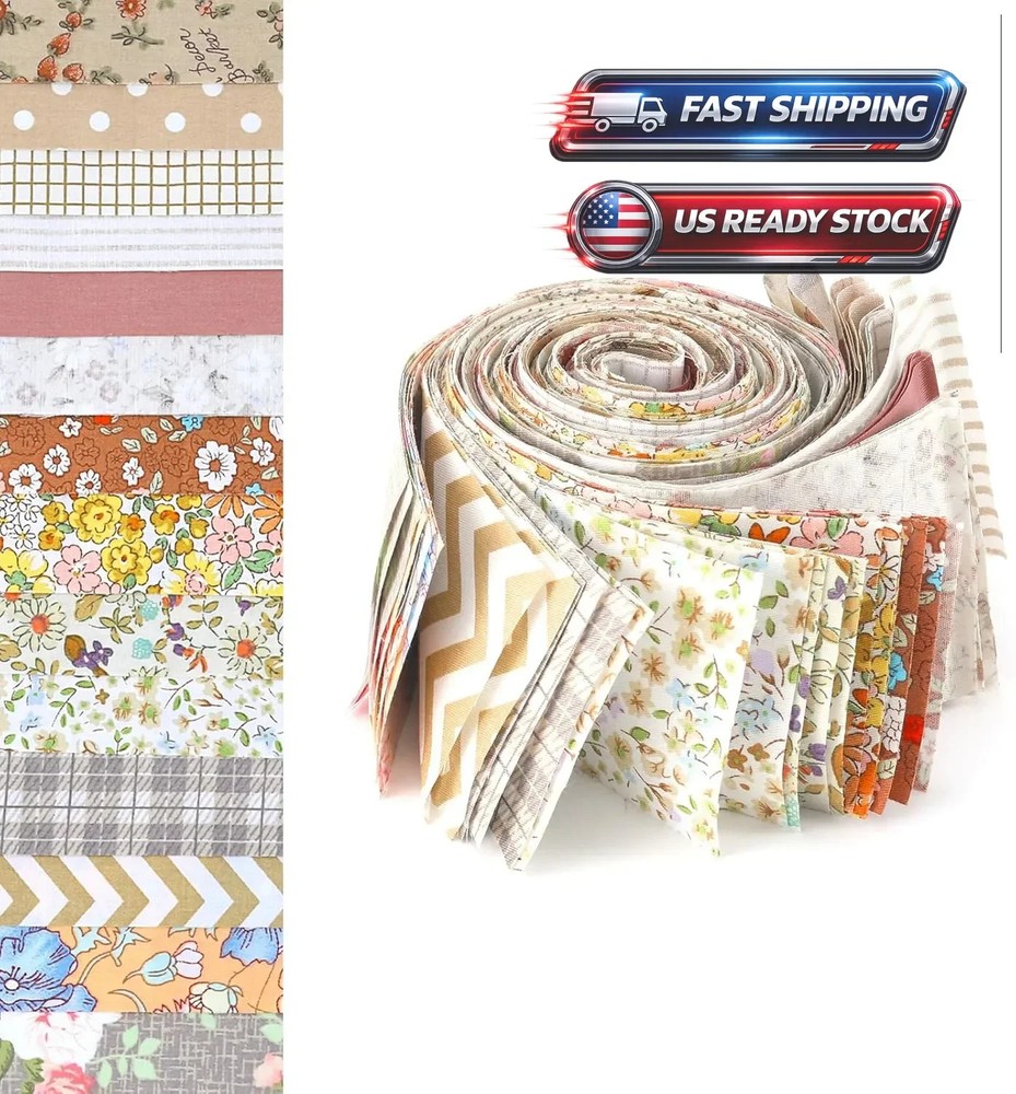 42Pcs Jelly Roll Fabric Strips Soft Cotton Quilting Fabric 2.5 x 20 Inch Pre-Cut