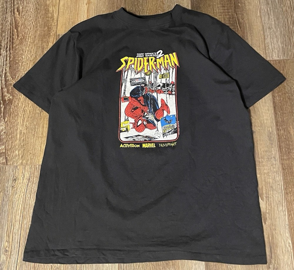 Tony Hawk Pro Skater 2 Spider-Man Rare Promo Graphic T Shirt Size M