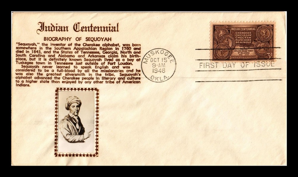 Dr Jim Stamps Us Indian Centennial Fdc Scott 972 Crosby Photo Cachet Cover