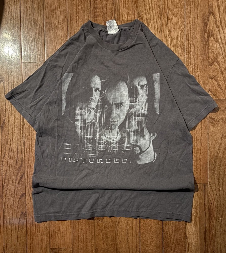 Vintage Disturbed Band T-Shirt XL Alstyle Faded Tee 2000s Tour Shirt Metal Rock