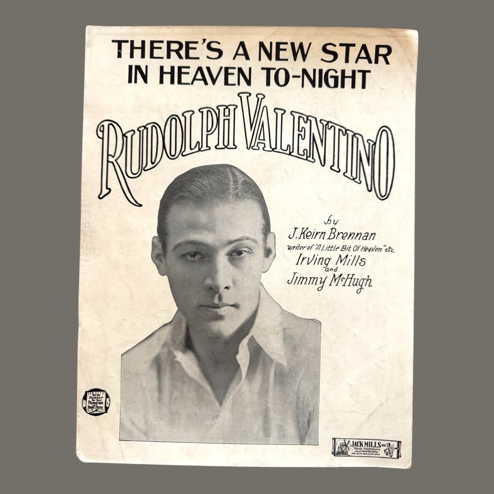 Theres a New Star in Heaven Tonight Sheet Music Rudolph Valentino Jack Mills