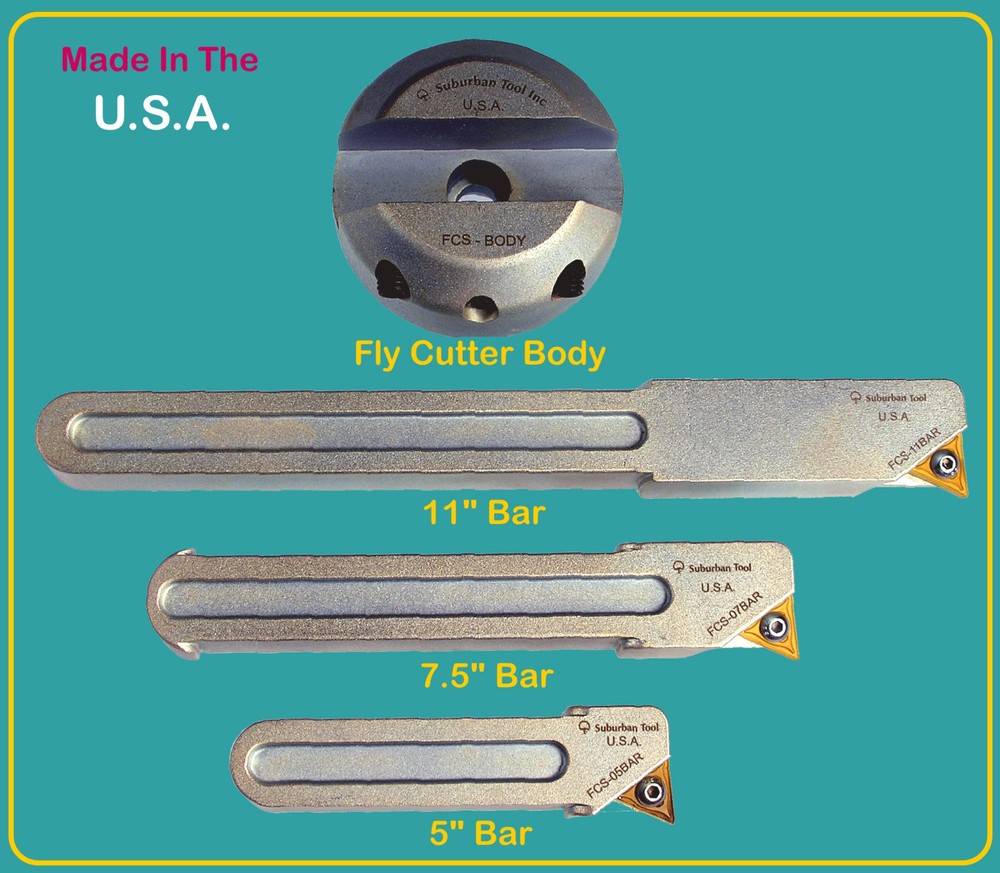 Suburban Tool Fly Cutter and 3 Bar Set for Bridgeport Mill CNC See Video
