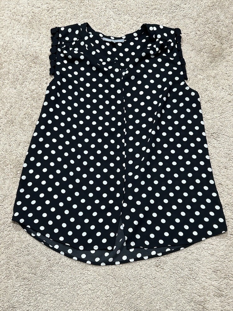 Daniel Rainn Womens Shirt Size Medium Multicolor Polka Dot Classic Dressy Flowy