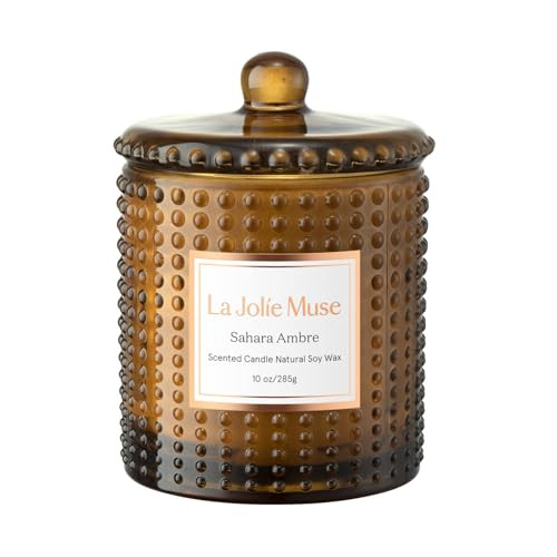 Luxury Moroccan Amber Scented Candle in Glass Jar - Gift for Men & Women