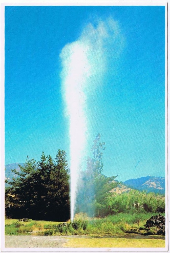 Postcard Old Faithful Geyser Calistoga California Mt St Helen Napa Valley