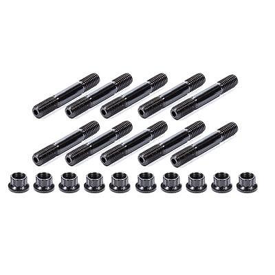 Trick Flow TFS-61600613, Set of 10 Black Steel Rocker Arm Shaft Studs 3/8In Dia.