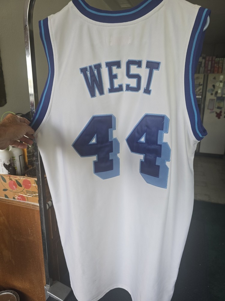 Authentic Mitchell & Ness LA Lakers  Jerry West # 44 White Jersey SZ 56