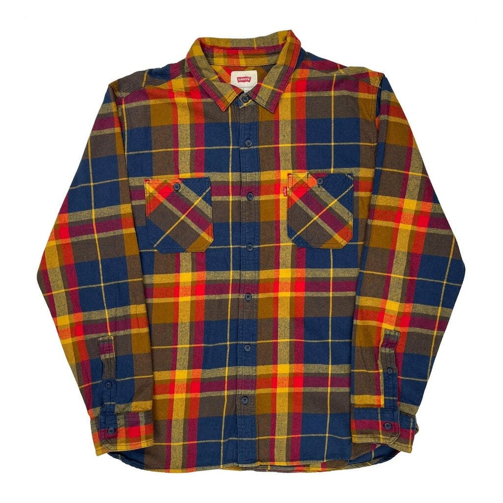 Levis Checked Flannel Shirt - Large Multicoloured Cotton