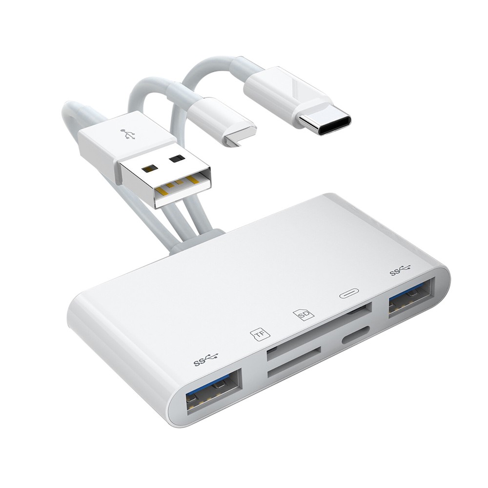 5-in-1 Memory Card Reader USB OTG Adapter and SD Card Reader for iPhone/iPad