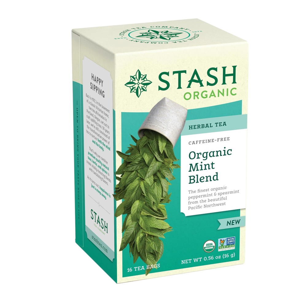 Stash Tea Organic Mint Blend Caffeine-Free Non-GMO Project Verified Serve Hot...