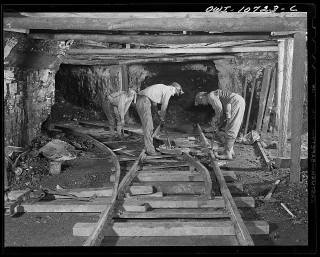 Pittsburgh Pennsylvania Montour No. 4 Mine 1942 Coal Miners Track Maintenance