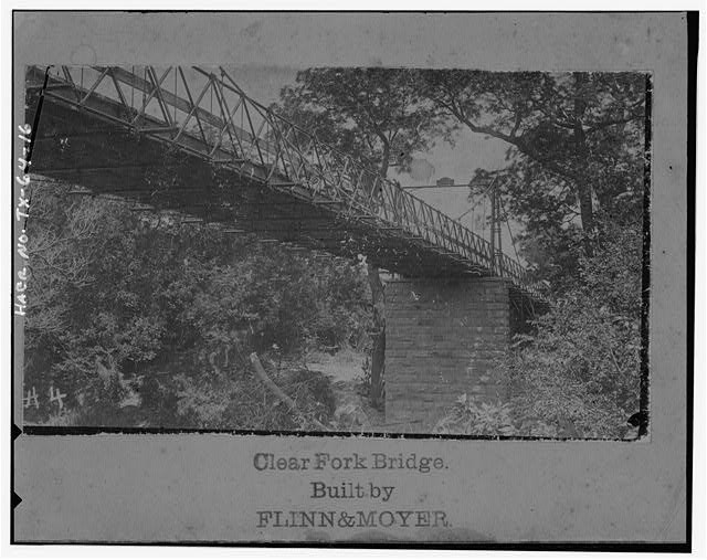Clear Fork Brazos Suspension Bridge, Circa 1896, Showing Inclined Stay Cables