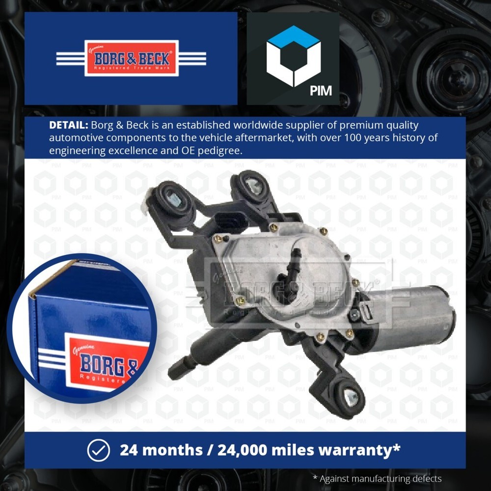 Wiper Motor fits VW GOLF Mk5, PLUS 2.0D Rear 03 to 13 B&B 1K6955711B 5N0955711A