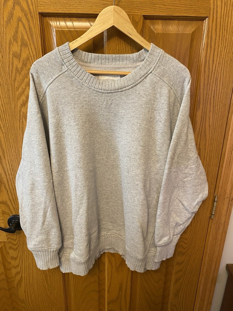Aerie Gray Pullover Oversized Sweatshirt Crew Neck M Women