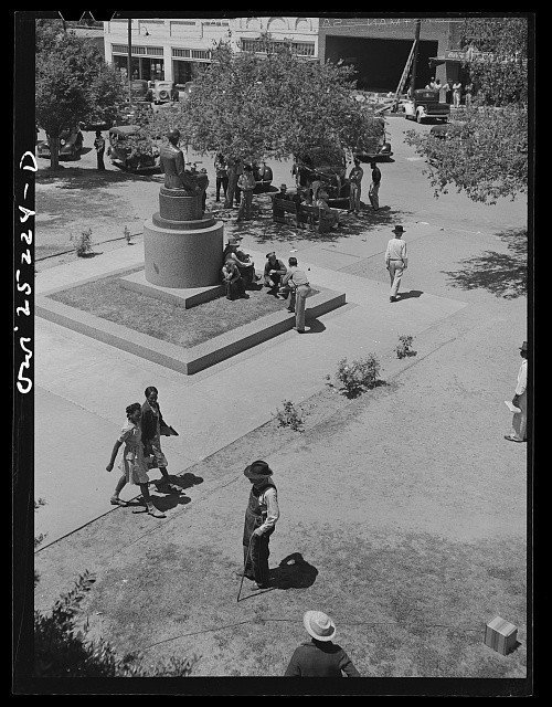 San Augustine Texas Courthouse Square Saturday Afternoon 1943 People Park