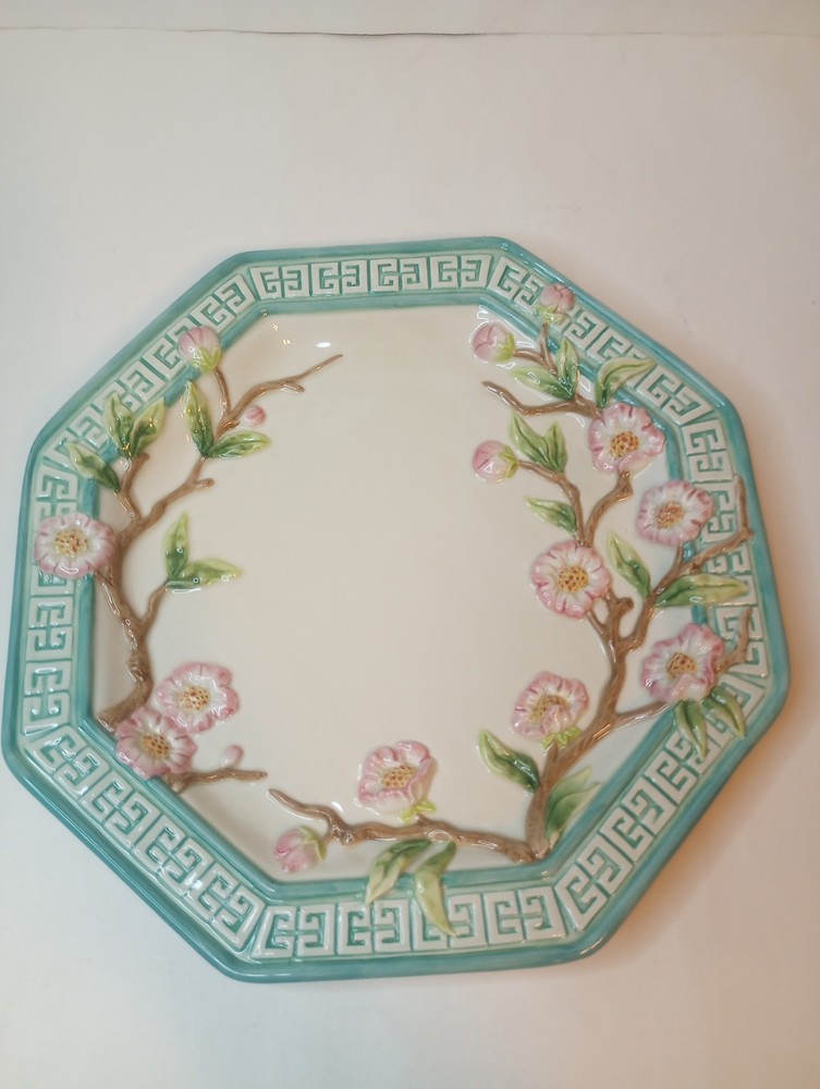 Vintage Fitz and Floyd Essentials Cherry Blossom Wall Plate Floral Decorative