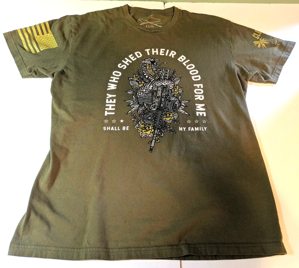 Grunt Style They Who Shed Their Blood For Me Men's Large Olive Green T-Shirt