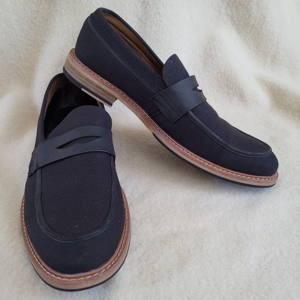 Blue Canvas Loafers Men's Size 10.5 Non Leather Vegan Material Made By Seven 91