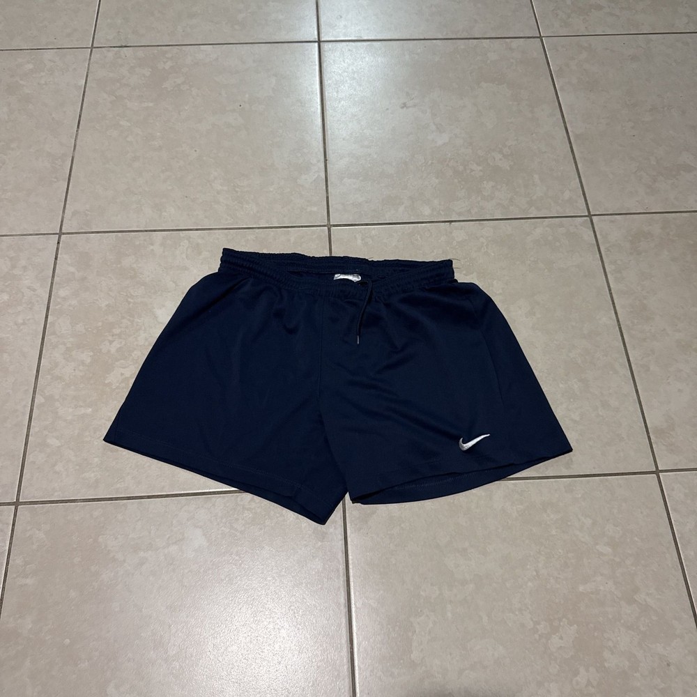 Nike Navy Blue Athletic Shorts with White Swoosh