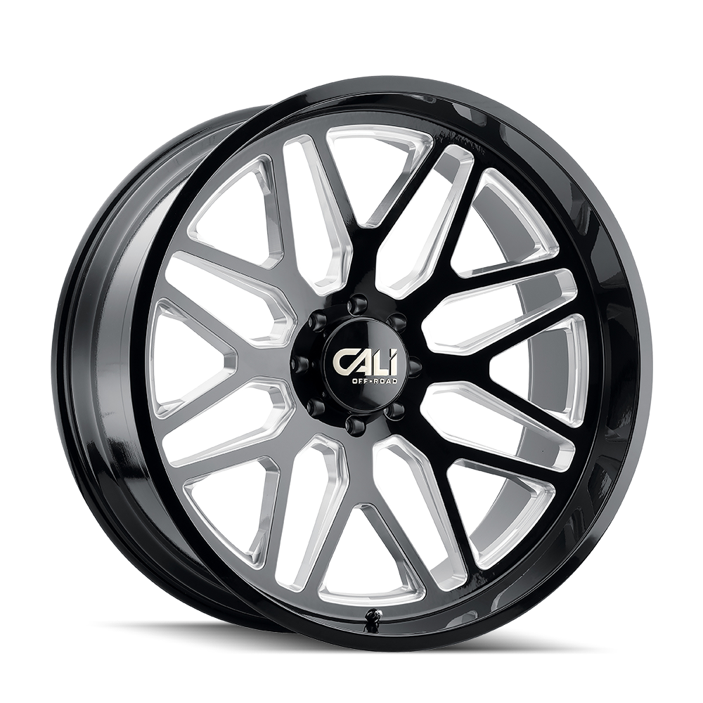 CALI OFF-ROAD INVADER 9115 GLOSS BLACK MILLED 20X10 8-170 -25MM 125.2MM