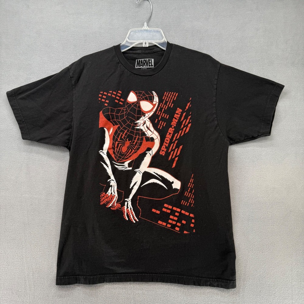 Marvel T Shirt Comic Spider-Man Graphic Mens Large Black Short Sleeve Crew Neck