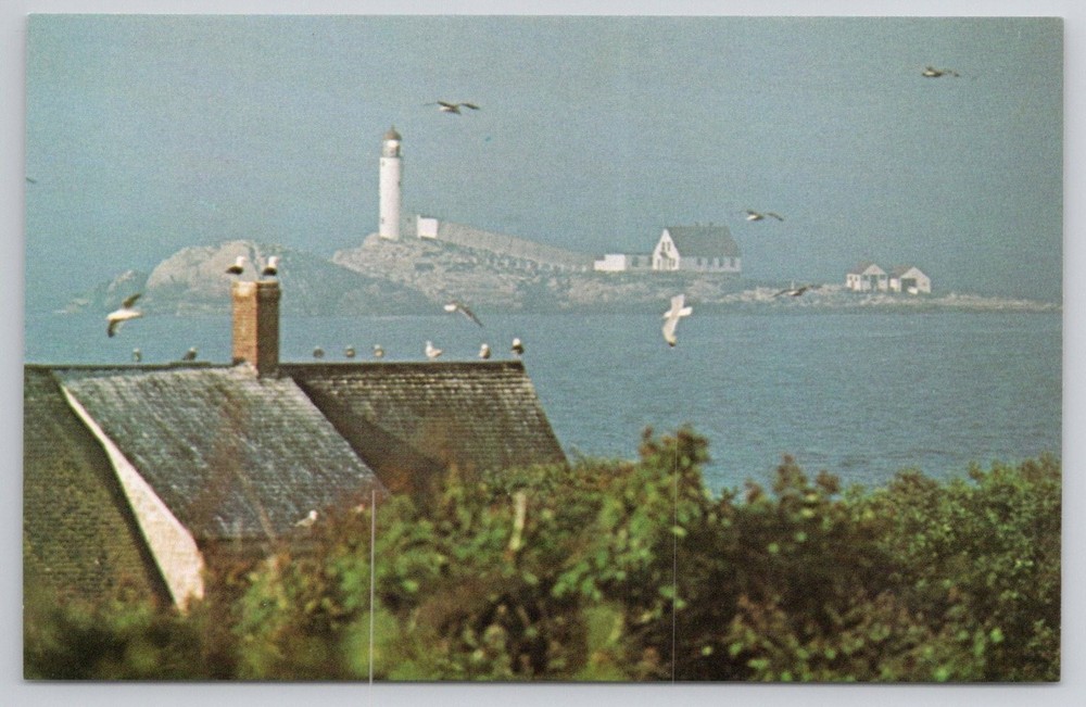 White Island Lighthouse Isles of Shoals Portsmouth NH Postcard MWM Dexter