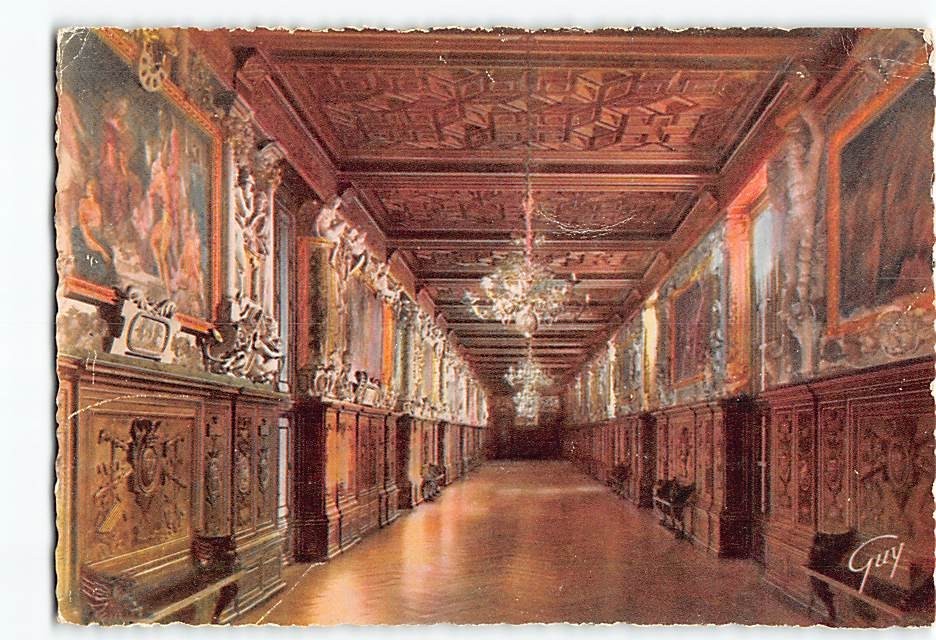 Postcard Gallery of Francis I in the Château de Fontainebleau France
