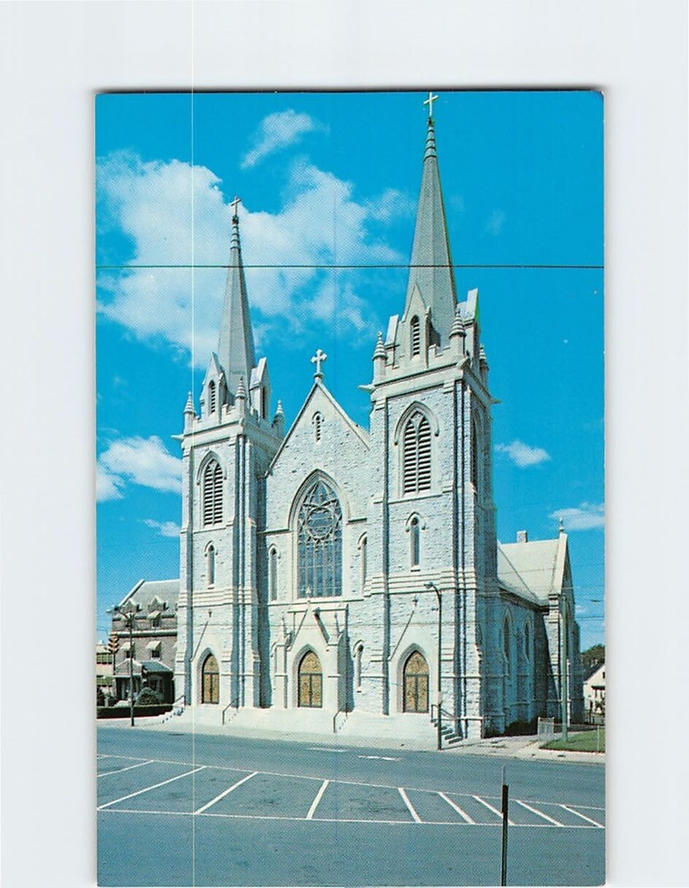 Postcard Holy Trinity Catholic Church & School Utica New York USA