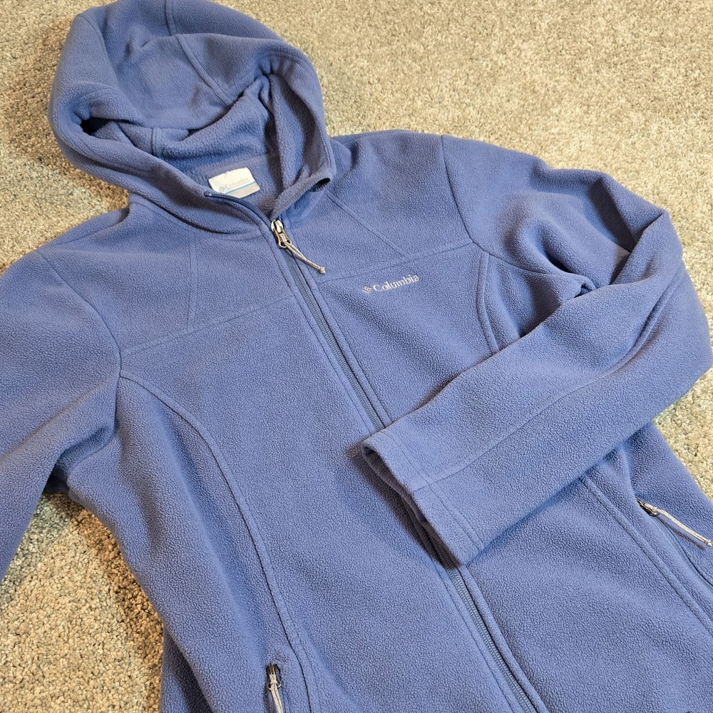 Columbia Purple Women's Fleece Full Zip Up Hoodie Jacket Size Medium