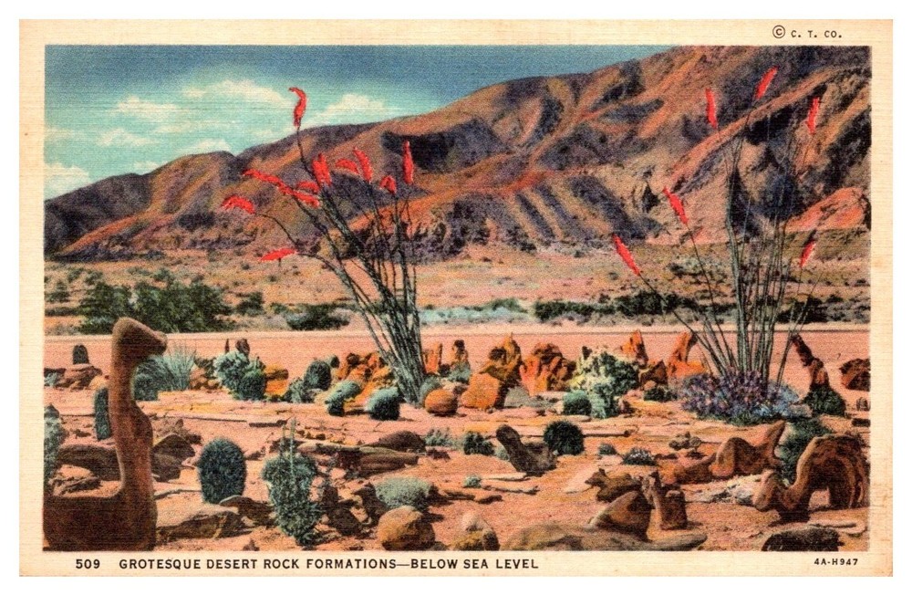 1940s Grotesque Desert Rock Formations Death Valley Vintage Postcard