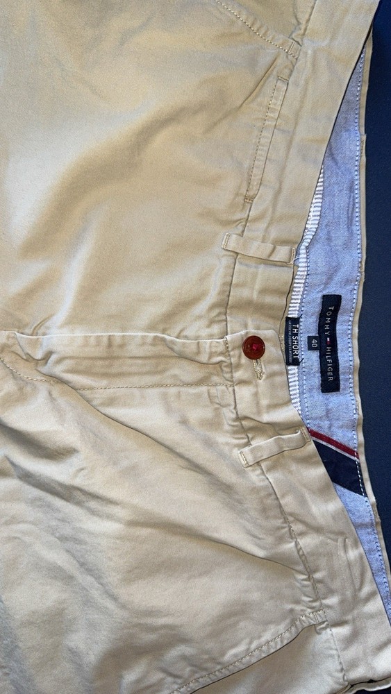 Tommy Hilfiger Mens Beige Cotton Chino Shorts Size 40