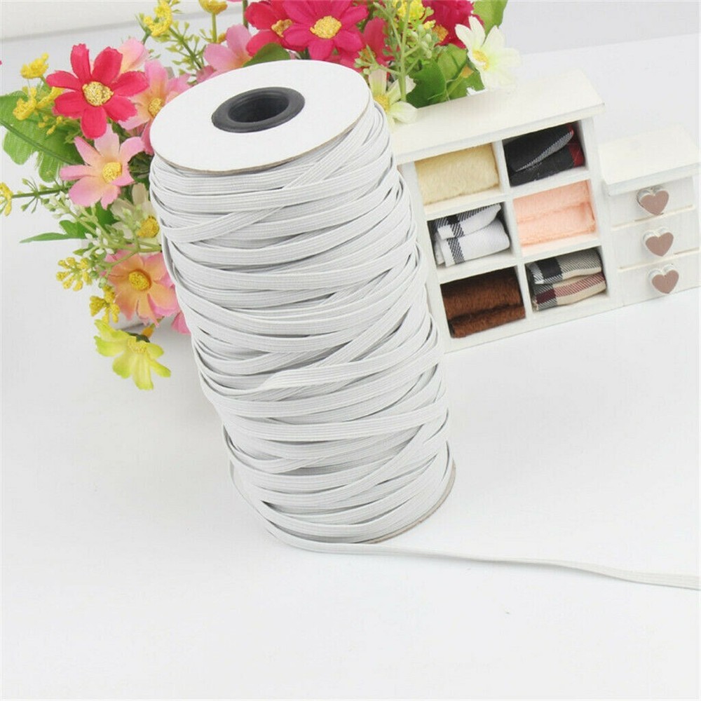 125 Yards Elastic Band Cord For DIY Trim Spandex Make Face Cover String 6 mm