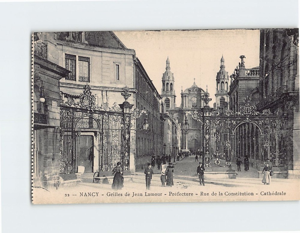 Postcard Grilles de Jean Lamour Nancy France