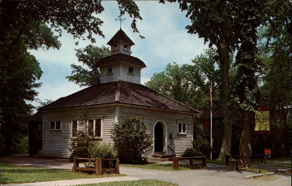 Old Deerfield Massachusetts Post Office Third Meeting House vintage postcard