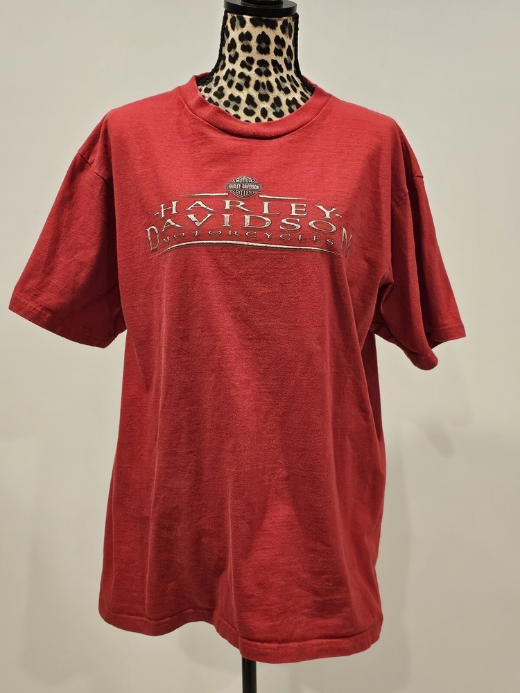 Womens Red Harley Davidson T-Shirt, Size XL