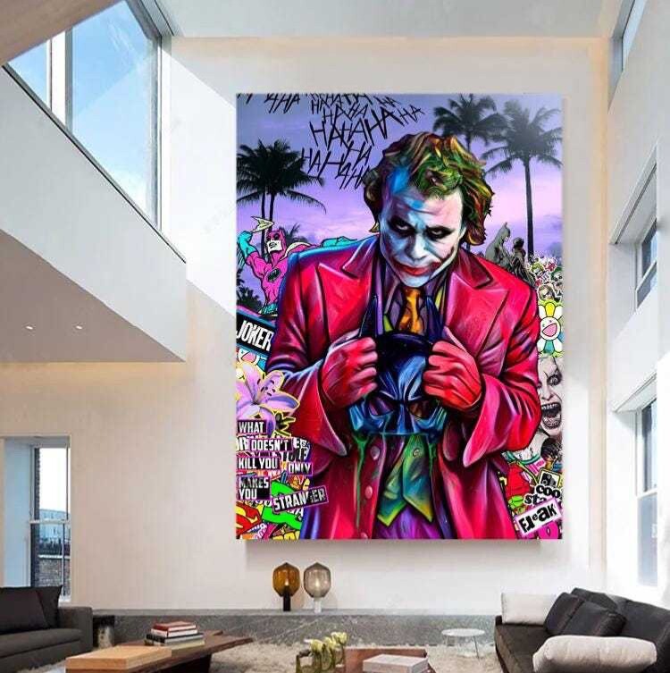 Movie poster canvas pop culture art Painting joker wall Art Modern Wall Decor