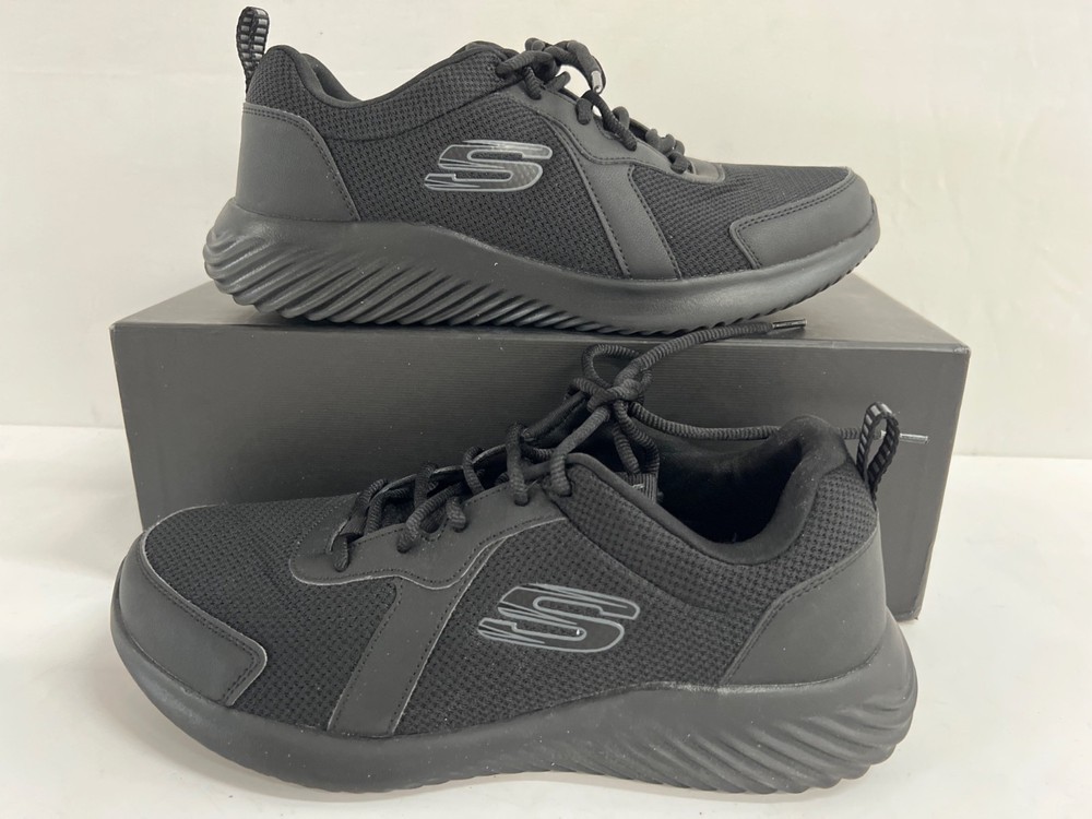Men's SKECHERS Black Mesh Memory Foam Sneakers Sz 10
