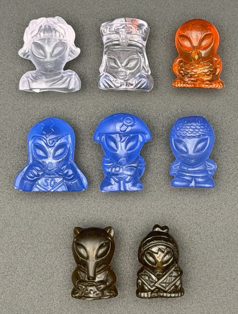 Lot 8 Jelly Classic Crazy Bones Aliens Europe Unpainted Damaged 1990s