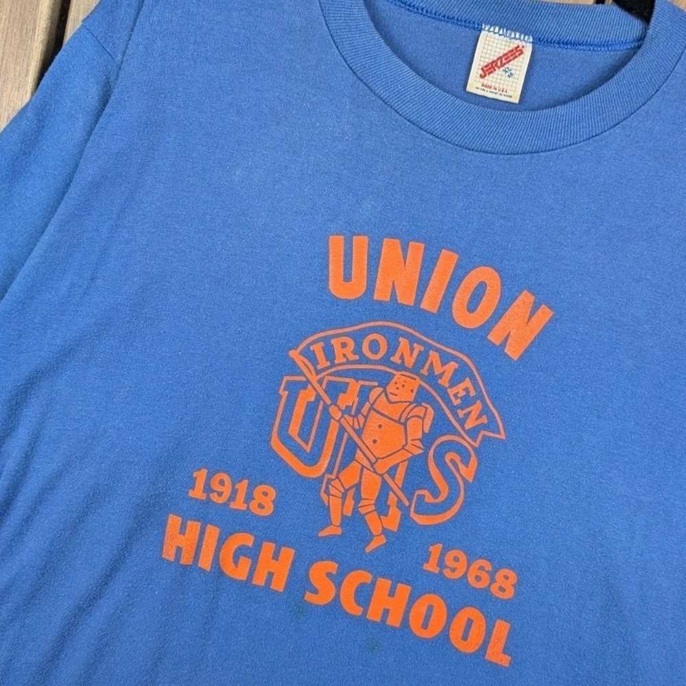 Union Highschool Clarion Pennsylvania Vintage 80s 90s Ironman Mascot T-shirt XL