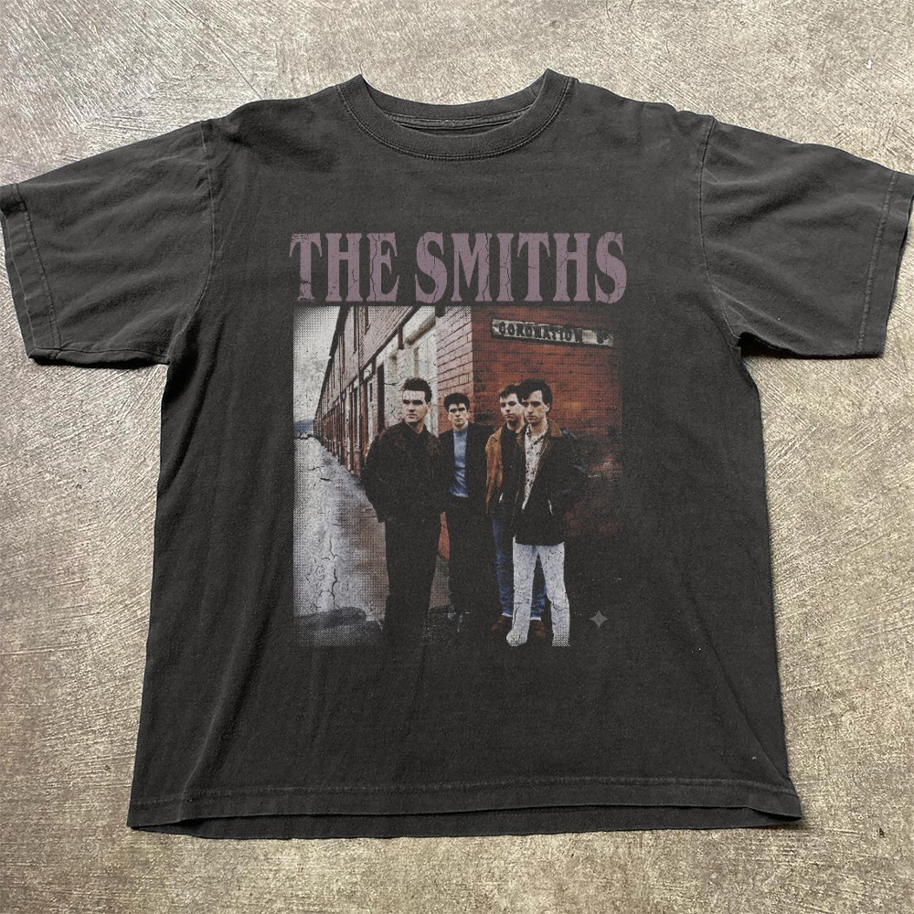 The Smiths Iconic Coronation Street Album Cover  Unisex Black T-shirt Size S-5XL