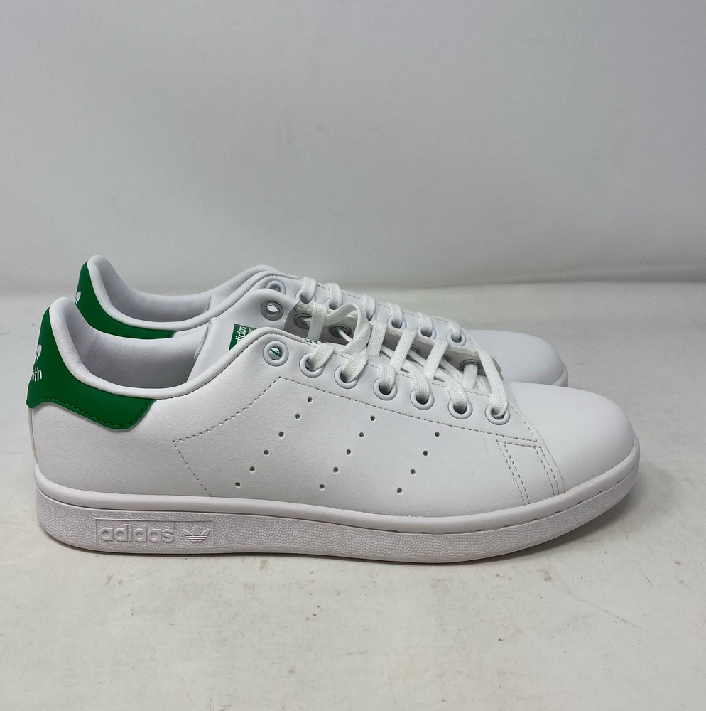 adidas Originals Stan Smith J White/White/Core Green Kids Shoes Size 6.5 US