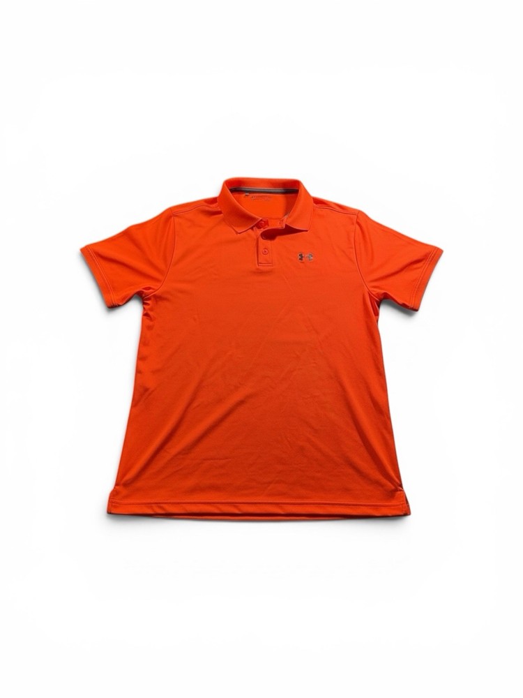 Under Armour Men’s Neon Orange Short Sleeve Polo Golf Casual Shirt Size XL